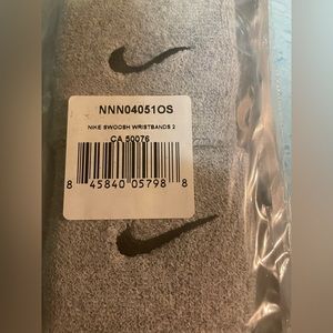 Nike wristbands With Big Swoosh Logo Gray/Black NWT